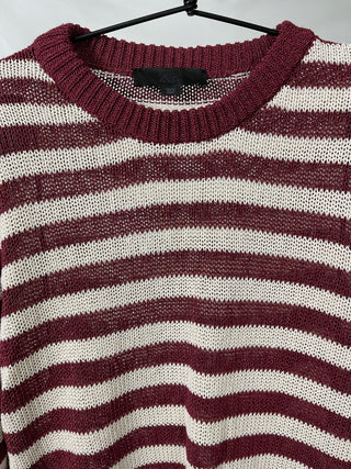 Burgundy Striped Sweater