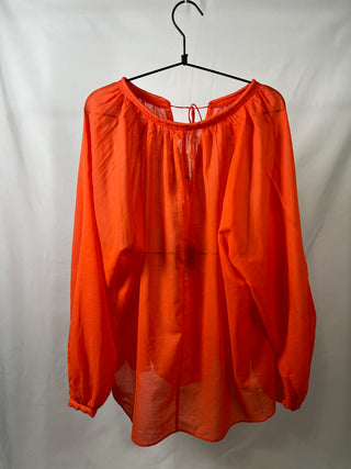 Sheer Sunset Tie-Up Blouse
