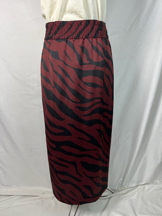 Burgundy Zebra Skirt