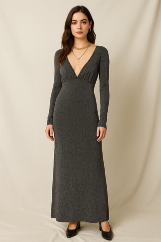 Vertical Silver Dress