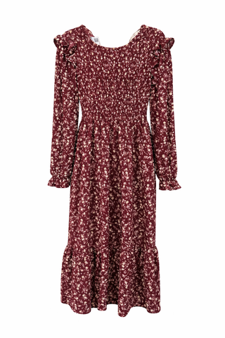 Burgundy Floral Dress