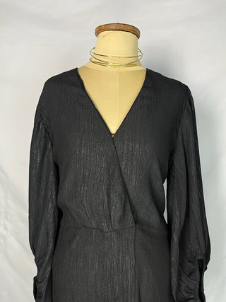 Metallic V-Necked Dress