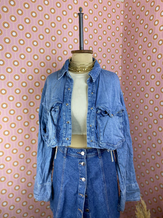 Cropped Blue Denim Jacket