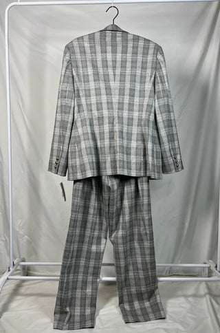 Grey Plaid Shimmer Suit Set