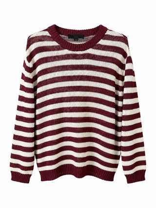 Burgundy Striped Sweater