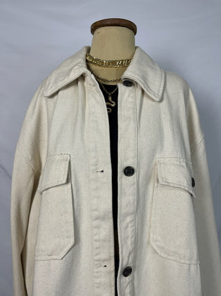 Cream Oversized Utility Jacket