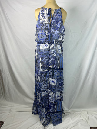 Blue Patchwork Dress