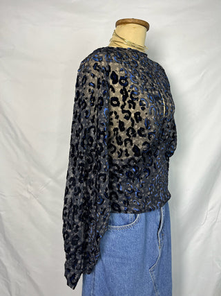Cheetah See-Through Blouse