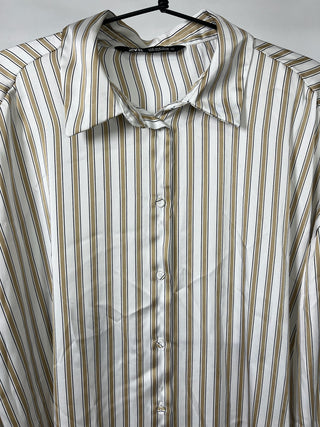 Satin Striped Oversized Shirt