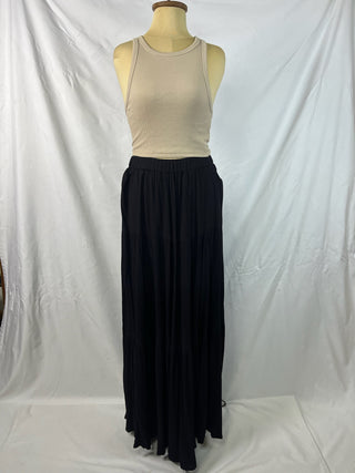 Black Tiered Maxi Skirt
