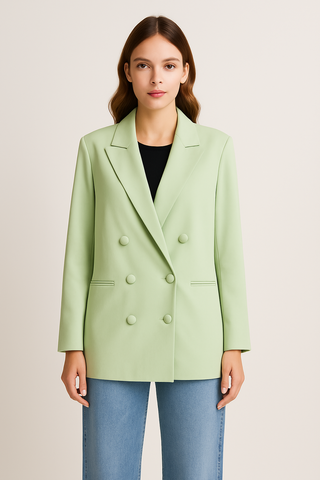 Pastel Double-Breasted Blazer