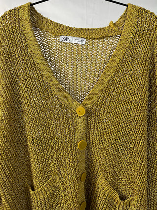 Open-Knit V-Cardigan
