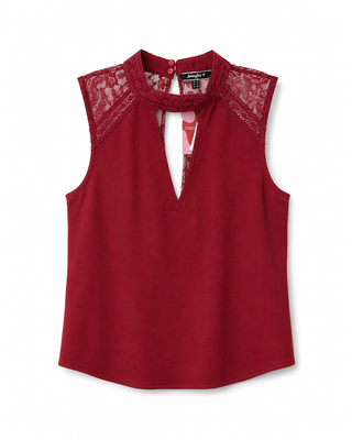 Red Wine Lace Blouse