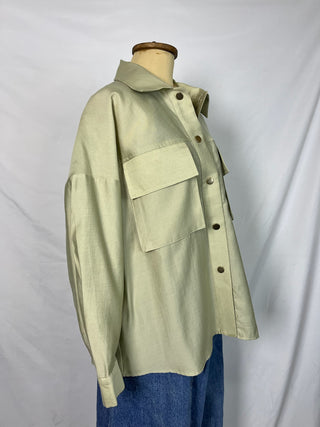 Sage-Glow Utility Overshirt