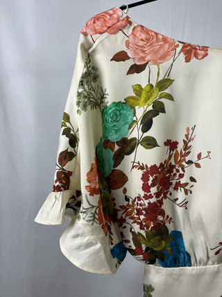 Vintage Bloom Wrap Blouse