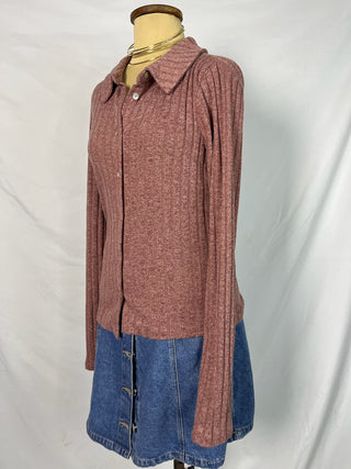 Chill Girl Ribbed Button-Up