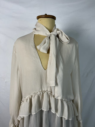 Chic Ruffle Tie-Neck