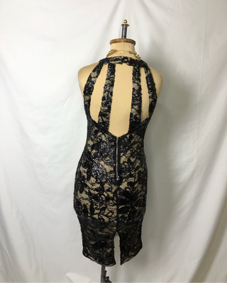 Stripe Open-Back Dress