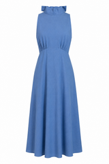 Sky Halter Neck Maxi Dress