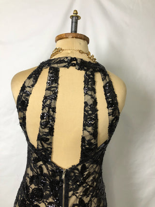 Stripe Open-Back Dress