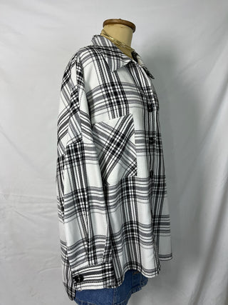 Plaid Button-Up Jacket