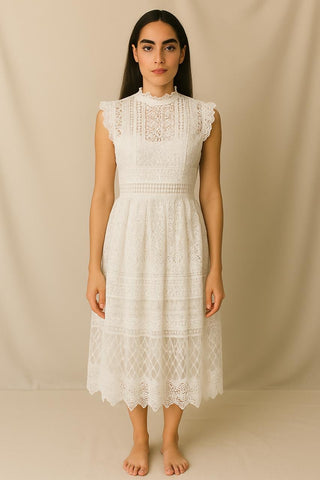 Lace Calf-Length Dress