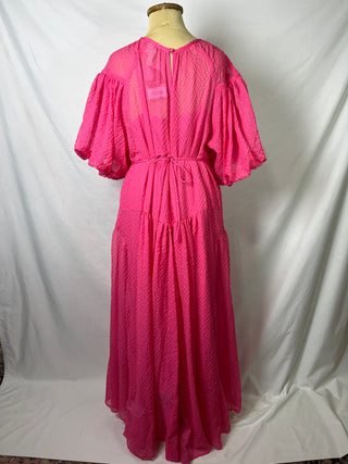 Puffy Sleeves Sheer Dress