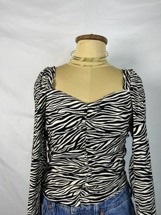 Scrunched Zebra Top