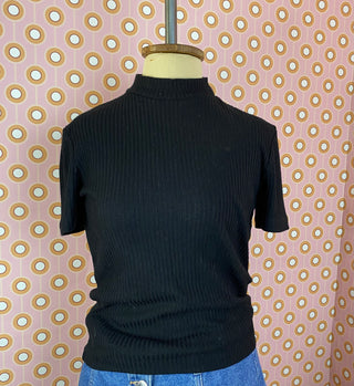 Black Turtle Neck Top