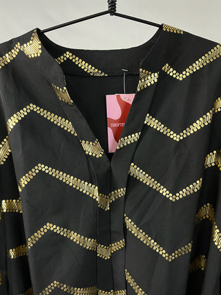 Black & Gold Chevron Print Blouse