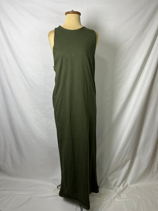 Cross-Back Olive Basic Dress