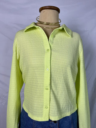 Glowy Cropped Button-Up