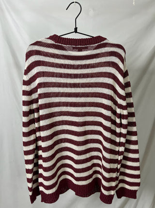 Burgundy Striped Sweater
