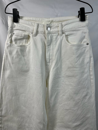 Ivory Wide-Leg High-Rise Jeans