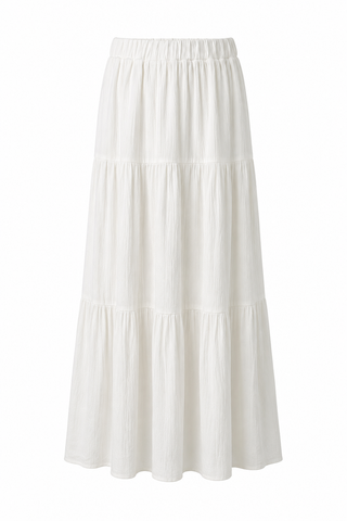 White Tiered Maxi Skirt