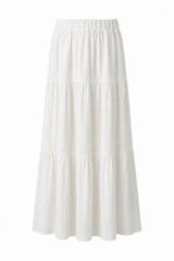 White Tiered Maxi Skirt