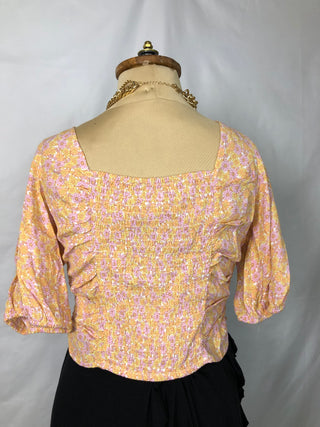 Floral Smocked Back Blouse