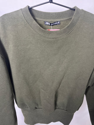 Cropped Olive Sweatshirt