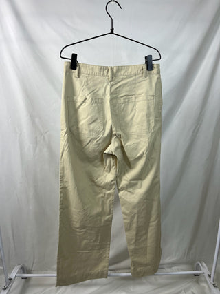 Sandstone Tailored Wide-Leg Trousers