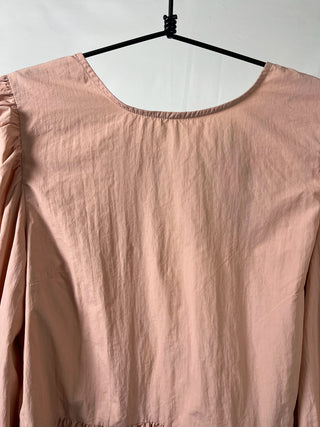 Blush Tie-Back Peplum Blouse