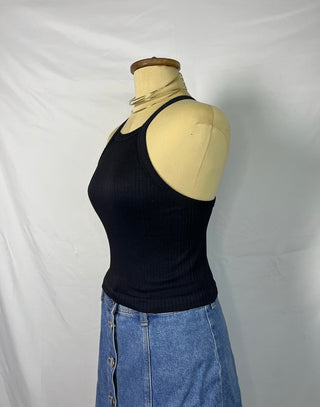 Ribbed Cross-Back Tank