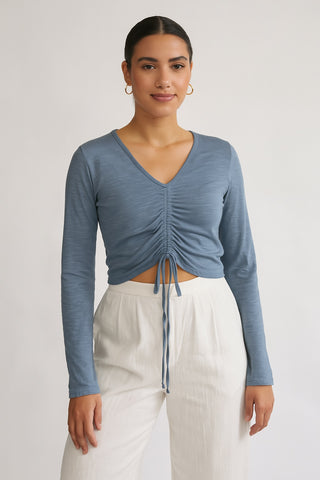 Runched Drawstring Top