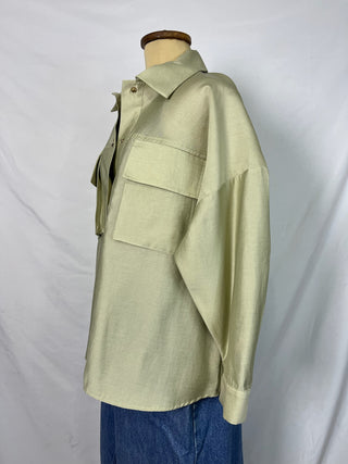 Sage-Glow Utility Overshirt