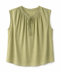 Tie-Neck Sleeveless Blouse