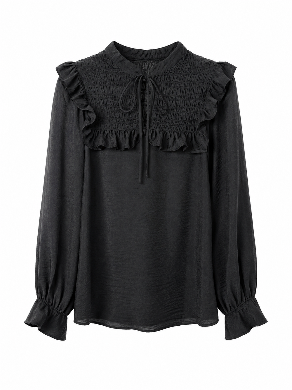 Smocked Ruffle Chest Blouse