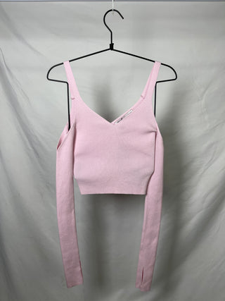 Rose Off-Shoulder Knit Croptop