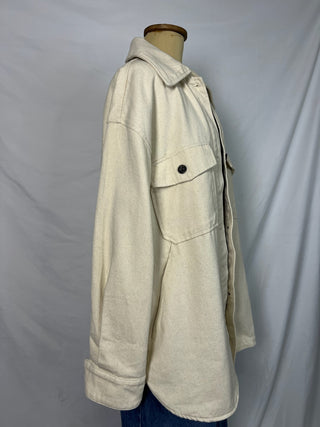 Cream Oversized Utility Jacket