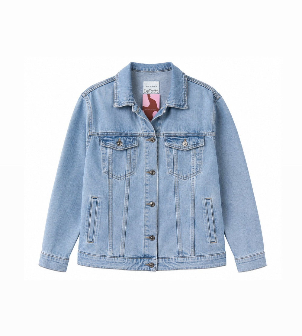 Oversized Light Wash Denim Jacket
