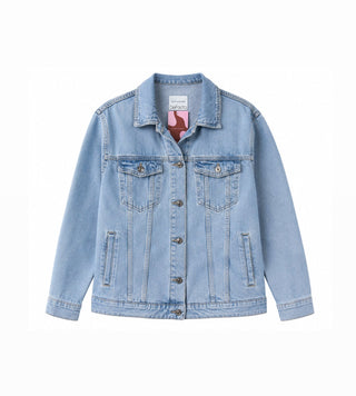 Oversized Light Wash Denim Jacket