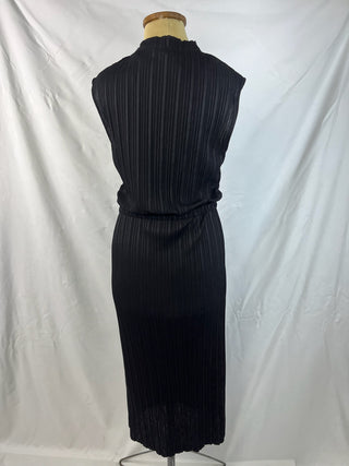 Pleated Tie-Waist Midi Dress
